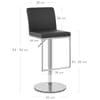 Cadiz Brushed Steel Stool Black