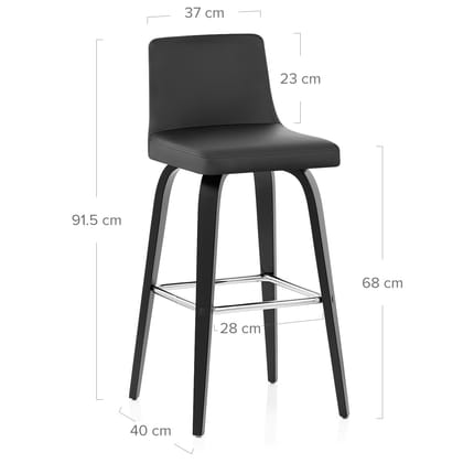 Charlotte Kitchen Stool Black Dimensions