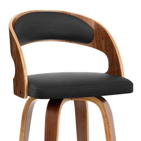 Alicia Walnut Bar Stool Black