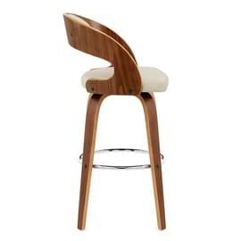 Alicia Walnut Bar Stool Cream