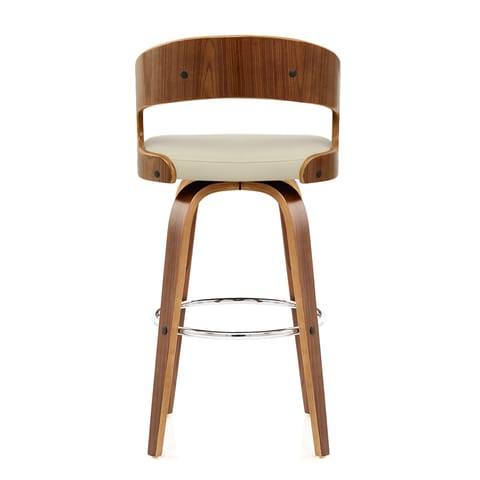 Alicia Walnut Bar Stool Cream