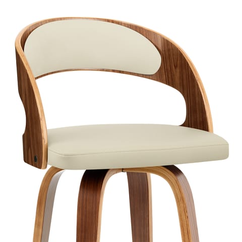 Alicia Walnut Bar Stool Cream