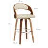 Alicia Walnut Bar Stool Cream