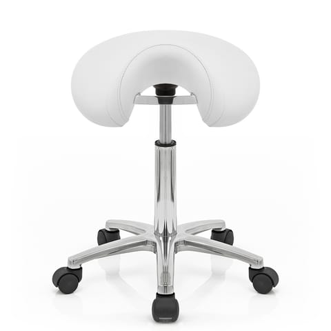 Deluxe Saddle Stool White