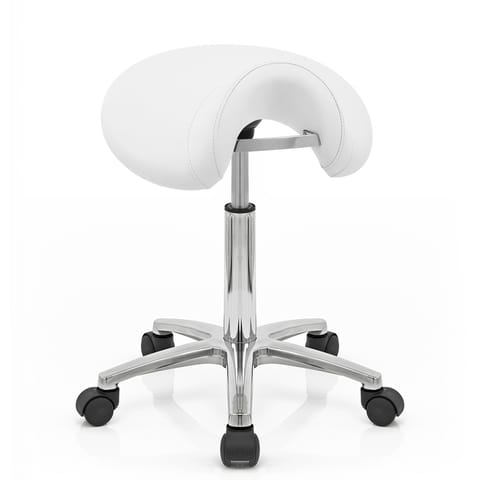 Deluxe Saddle Stool White