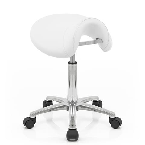 Deluxe Saddle Stool White