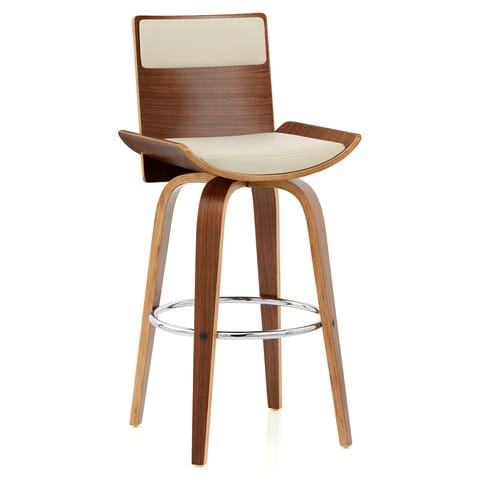 Harper Bar Stool Walnut & Cream