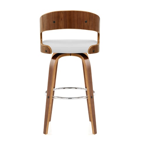 Alicia Walnut Bar Stool White