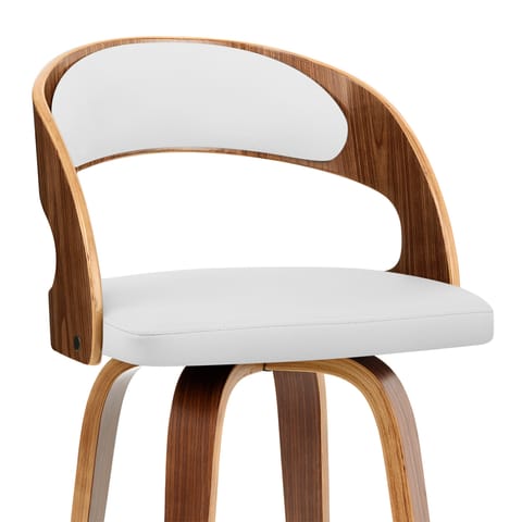 Alicia Walnut Bar Stool White