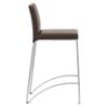 Leah Brushed Real Leather Stool Brown