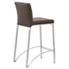 Leah Brushed Real Leather Stool Brown