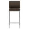 Leah Brushed Real Leather Stool Brown