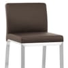 Leah Brushed Real Leather Stool Brown