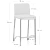 Leah Brushed Real Leather Stool White