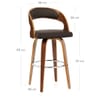 Alicia Walnut Bar Stool Brown