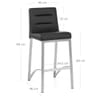 Stella Brushed Steel Stool Black