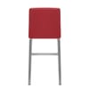 Stella Brushed Steel Stool Red