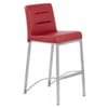 Stella Brushed Steel Stool Red