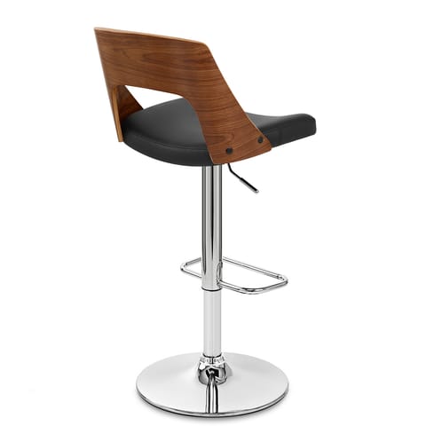 Carmen Leather Stool Walnut & Black