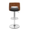 Carmen Leather Stool Walnut & Black