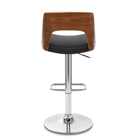 Carmen Leather Stool Walnut & Black