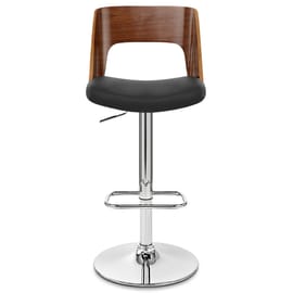 Carmen Leather Stool Walnut & Black