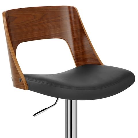 Carmen Leather Stool Walnut & Black