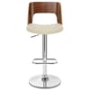 Carmen Leather Stool Walnut & Cream