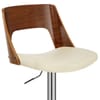 Carmen Leather Stool Walnut & Cream