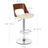 Carmen Leather Stool Walnut & Cream