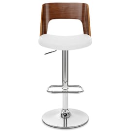 Carmen Leather Bar Stool Walnut & White