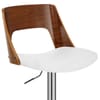 Carmen Leather Bar Stool Walnut & White