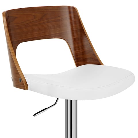 Carmen Leather Bar Stool Walnut & White