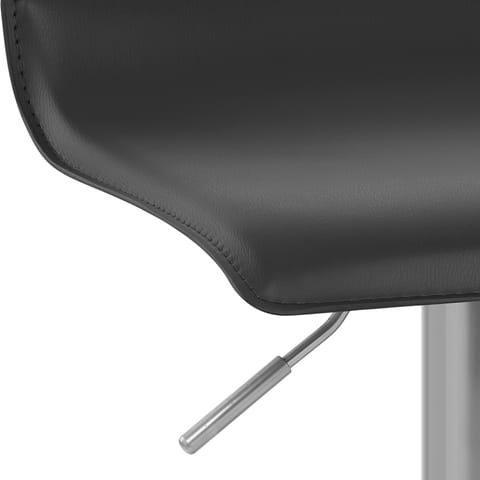 Mars Brushed Steel Bar Stool Black