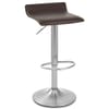 Mars Brushed Steel Bar Stool Brown