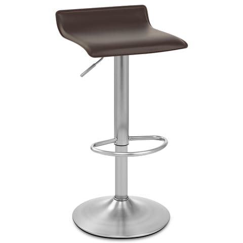 Mars Brushed Steel Bar Stool Brown