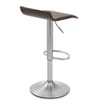 Mars Brushed Steel Bar Stool Brown