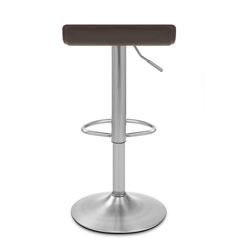 Mars Brushed Steel Bar Stool Brown