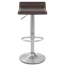 Mars Brushed Steel Bar Stool Brown