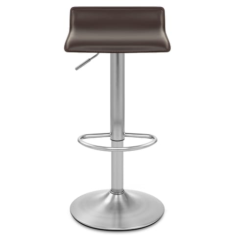 Mars Brushed Steel Bar Stool Brown