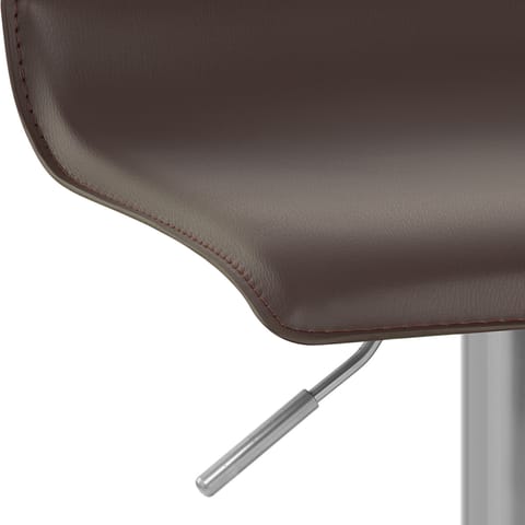 Mars Brushed Steel Bar Stool Brown