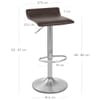 Mars Brushed Steel Bar Stool Brown