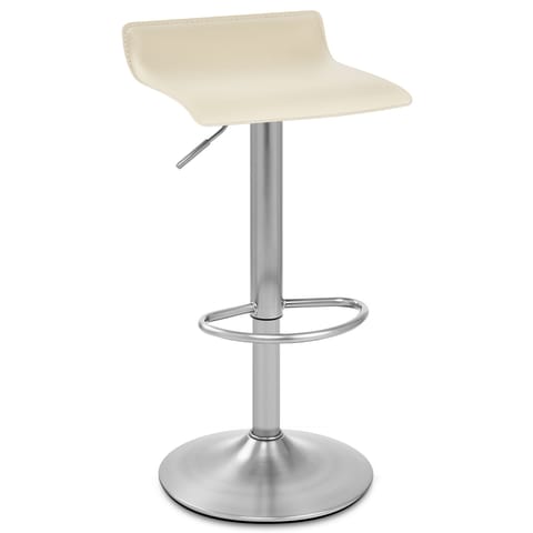 Mars Brushed Steel Bar Stool Cream