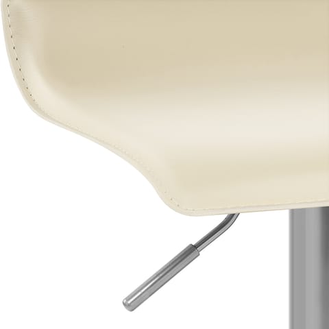 Mars Brushed Steel Bar Stool Cream