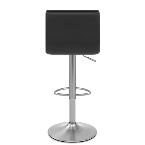 Linear Brushed Steel Bar Stool Black