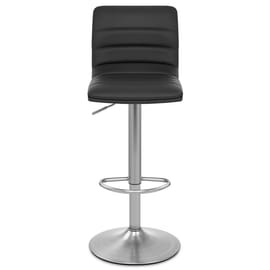 Linear Brushed Steel Bar Stool Black