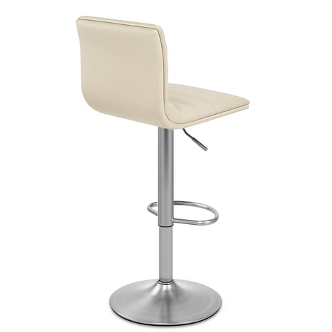 Linear Brushed Steel Bar Stool Cream