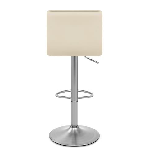 Linear Brushed Steel Bar Stool Cream