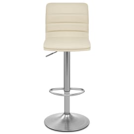 Linear Brushed Steel Bar Stool Cream