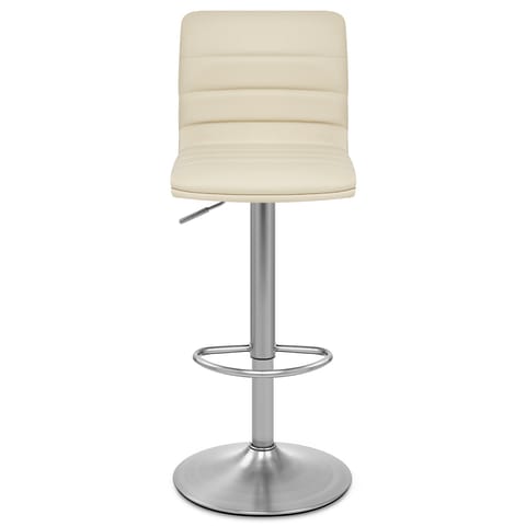 Linear Brushed Steel Bar Stool Cream